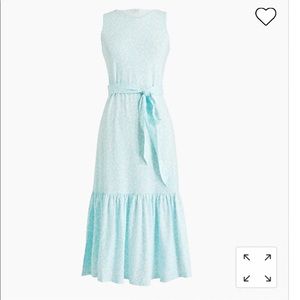 J CREW j.crew jcrew Print Knit Tie Waist MIDI dress MEDIUM soft aqua floral NWT